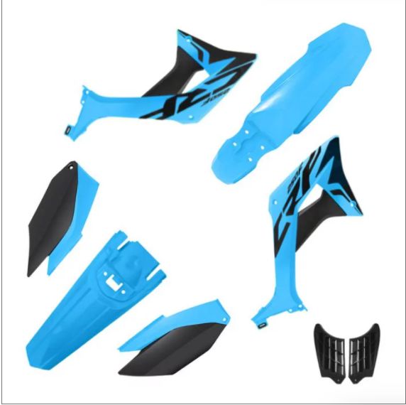 KIT PLASTICOS CRF 250F AZUL NEON/PRETO EVO