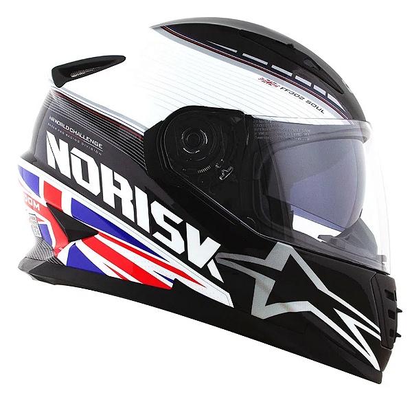 CAPACETE NORISK FF302 GRAND PRIX UNITED KINGDOM 60/L