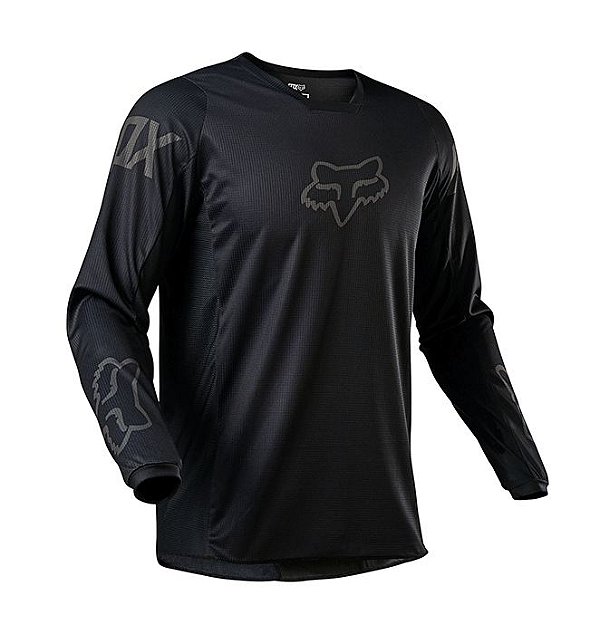 CAMISA FOX MX 180 LUX PRETO/PRETO M