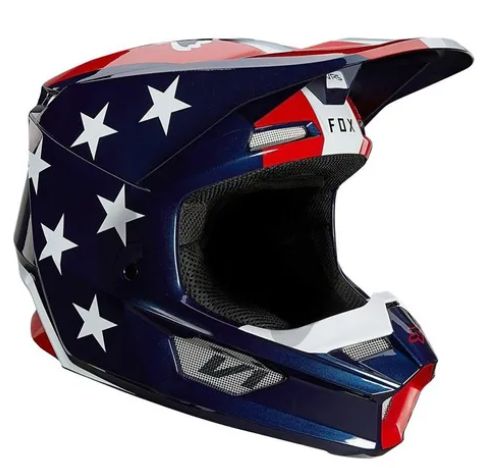 CAPACETE FOX V1 ULTRA WHT/RD/BLU M
