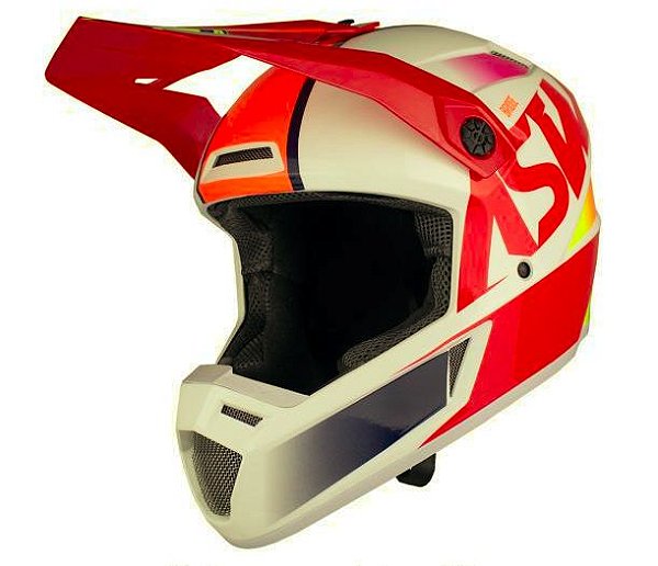 CAPACETE ASW BRIDGE BRANCO VERMELHO 58  EAN  7908377108103