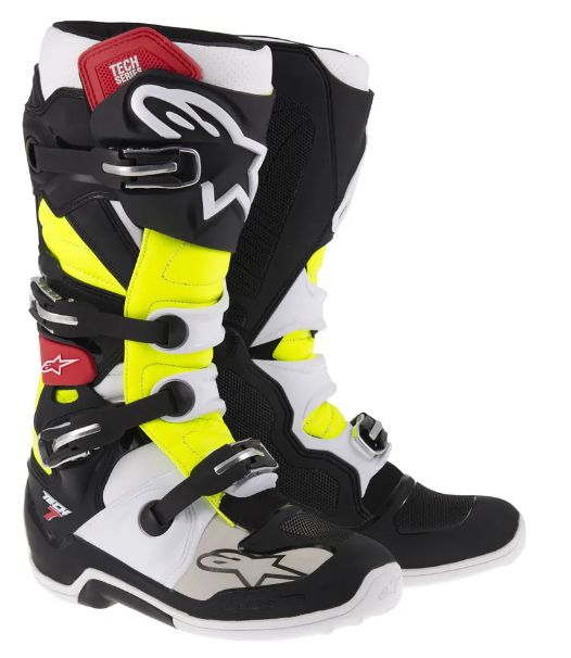 BOTA ALPINESTAR TECH 7 PRETO VERMELHO AMARELO 09.EAN :8051194452269