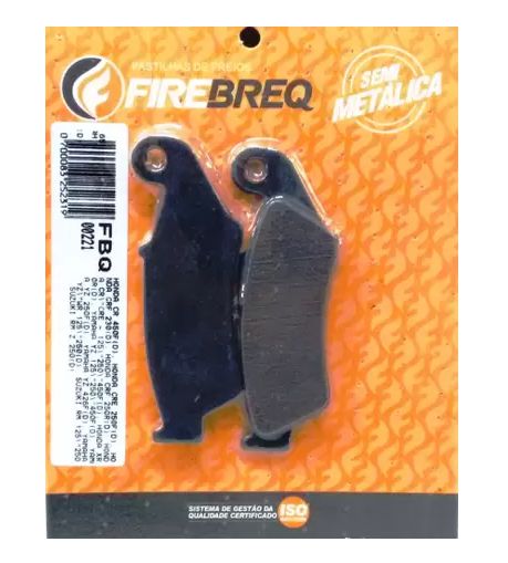 PASTILHA FREIO DIANTEIRA CRF/TORNADO/BROS/NX/XR200/FALCON/XRE 190/BIZ 125/XRE 300 ABS 19...