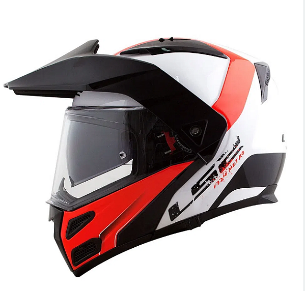 CAPACETE LS2 FF324 METRO RAPID WHT/RED 58/M