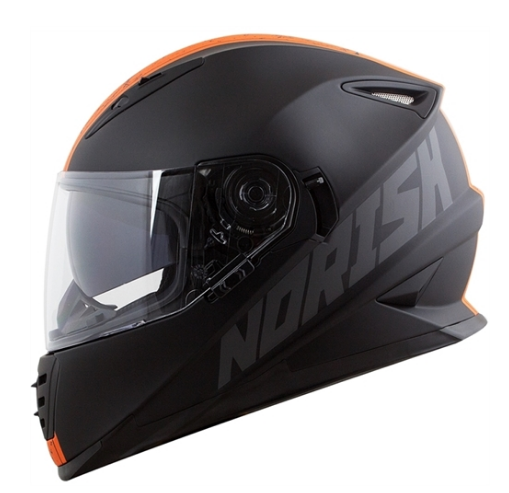 CAPACETE NORISK FF302 STONE MATTE BLK/ORANGE 58/M