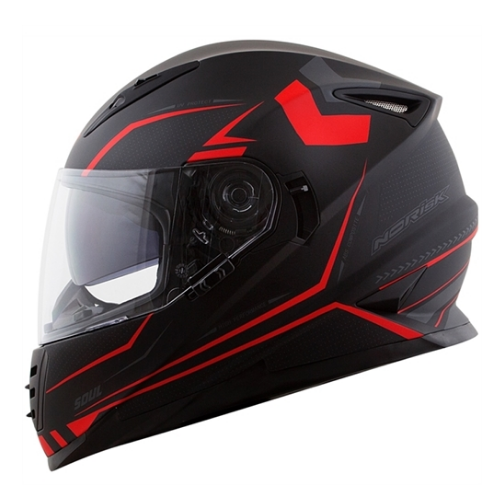 CAPACETE NORISK FF302 TARGET MATTE RED/BLACK 60/L