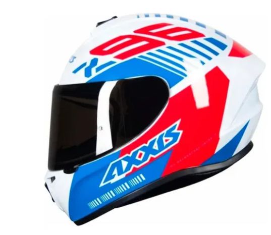 CAPACETE AXXIS DRAKEN Z96 GLOSS WHITE/RED/BLUE 60/L