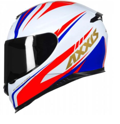 CAPACETE AXXIS EAGLE HYBRID GLOSS WHITE/BLUE/RED 58/M