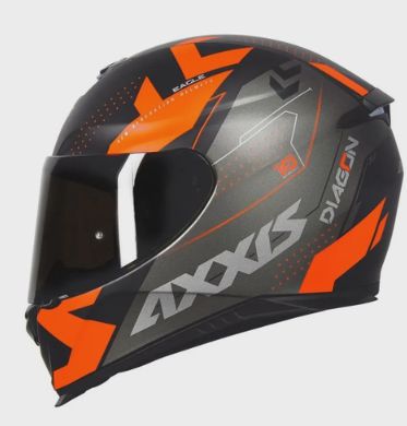 CAPACETE AXXIS EAGLE DIAGON MATT BLACK/ORANGE 58/M