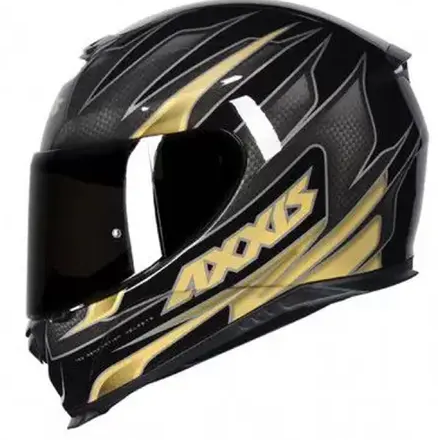 CAPACETE AXXIS EAGLE SPEED GLOSS BLACK/GOLD 60/L