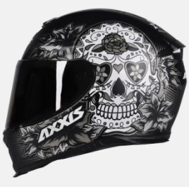CAPACETE AXXIS EAGLE SKULL MATT BLACK/GREY 60/L