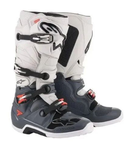 BOTA ALPINESTARS TECH 7 CINZA ESCURO CINZA CLARO VERMELHO FLUO 09.EAN  8033637200262