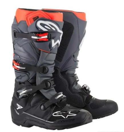BOTA ALPINESTARS TECH 7 ENDURO PRETO CINZA VERMELHO FLUO. 09.EAN  8033637200354