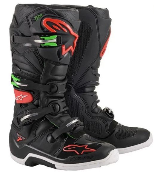 BOTA ALPINESTARS TECH 7 PRETO VERMELHO VERDE 10.EAN  8059175088209