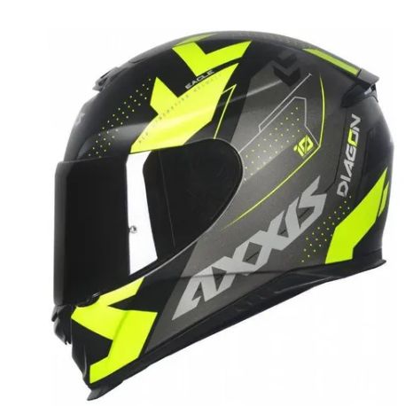 CAPACETE AXXIS EAGLE DIAGON MATT BLACK/YELLOW 58/M