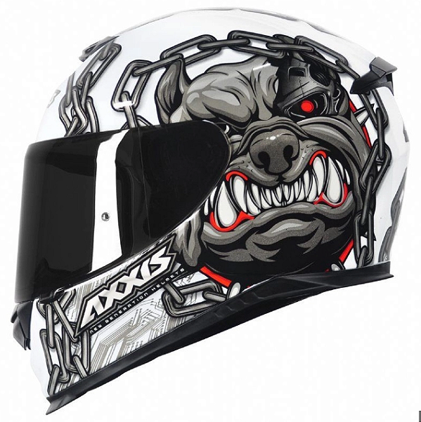 CAPACETE AXXIS EAGLE BULL CYBER GLOSS WHITE/GREY 62/XL