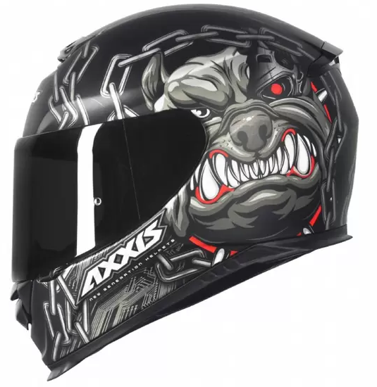 CAPACETE AXXIS EAGLE BULL CYBER MATT BLACK/GREY 58/M