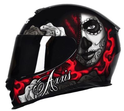 CAPACETE AXXIS EAGLE LADY CATRINA GLOSS BLACK/RED 58/M