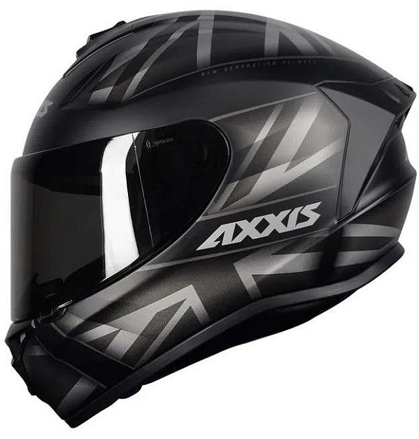 CAPACETE AXXIS DRAKEN UK MATT BLACK/GREY 64/XXL