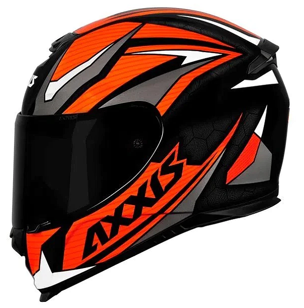 CAPACETE AXXIS EAGLE FLOWERS GLOSS BLACK/ORANGE 58/M