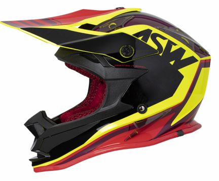 CAPACETE ASW FUSION BLAST PRETO AMARELO VERMELHO 62 EAN :1010125556671