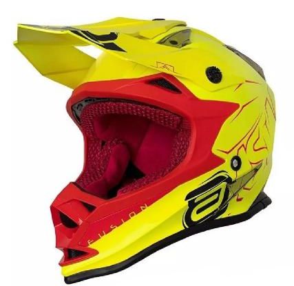 CAPACETE ASW FUSION SHARP AMARELO FLUOR VERMELHO 58  EAN :1010125456957