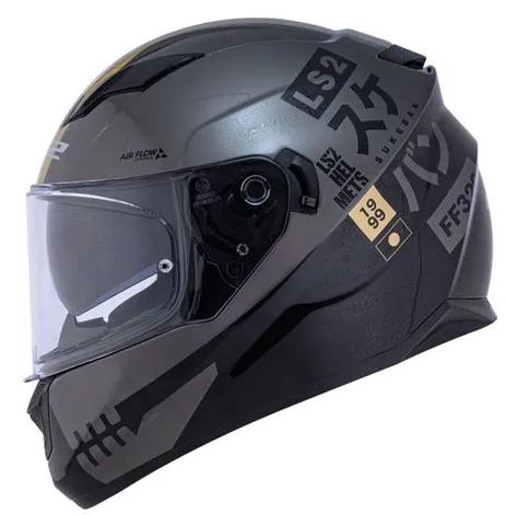 CAPACETE LS2 FF320 STREAM SUKEBAN BLK/TIT/GOLD 60/L