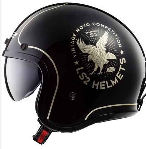CAPACETE LS2 SPITFIRE OF599 FLIER BLK/GOLD 58/M