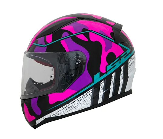 CAPACETE LS2 RAPID FF353 BRAVADO PINK CAMO/BLUE 56/S