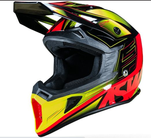 CAPACETE ASW CORE RUSH AMARELO FLUO VERMELHO PRETO 58 EAN :1010124159057