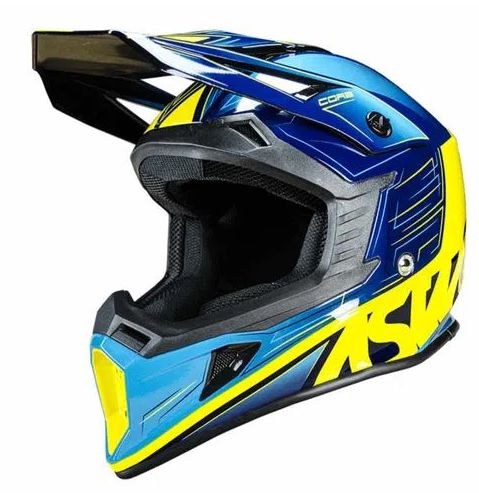 CAPACETE ASW CORE RUSH AZUL AMARELO 56 EAN :1010124110546