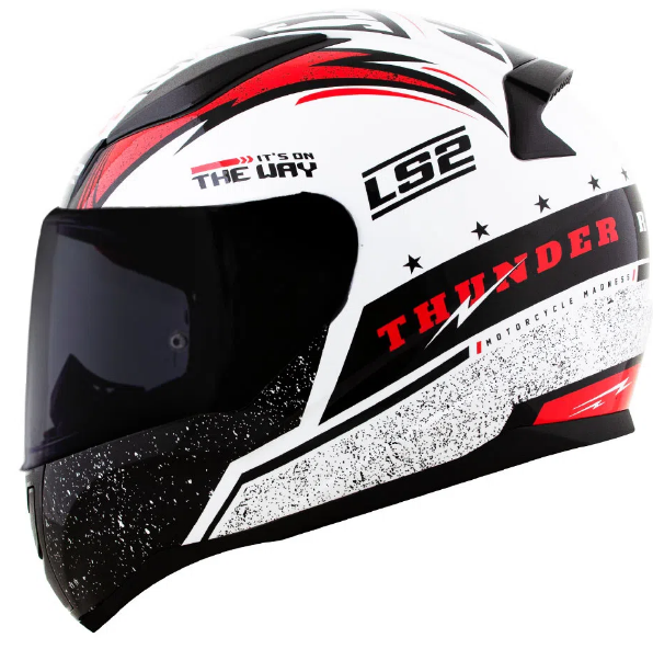 CAPACETE LS2 RAPID FF353 THUNDER WHT/BLK/RED 62/XL
