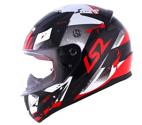 CAPACETE LS2 RAPID FF353 GROW BLK/SIL/RED 60/L