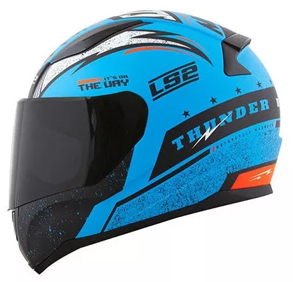 CAPACETE LS2 RAPID FF353 THUNDER MATTE BLU/BLK/FLUO ORG 62/XL
