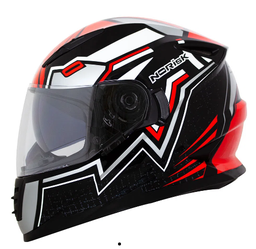 CAPACETE NORISK FF302 WIZARD BLK/RED/SIL/WHITE 58/M