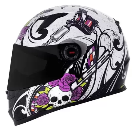 CAPACETE LS2 FF358 PIGMENT WHT/BLACK 54/XS