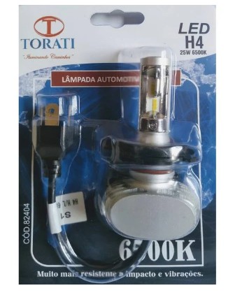 LAMPADA FAROL H4 LED 6500K 25W C/REATOR