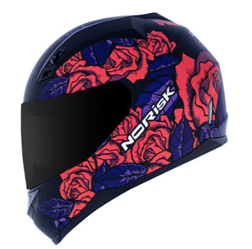 CAPACETE NORISK FF391 BED OF ROSES MATTE BLK/PINK 58/M