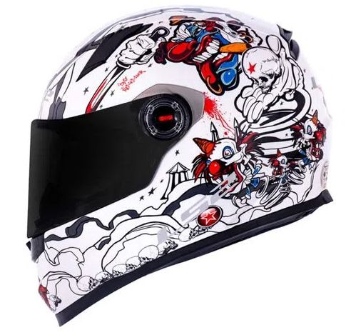 CAPACETE LS2 FF358 CRAZY CLOWN WHITE 60/L