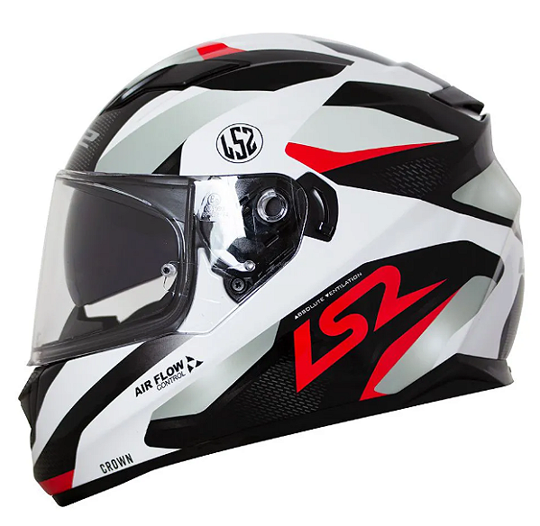 CAPACETE LS2 FF320 STREAM CROWN WHT/RED 62/XL