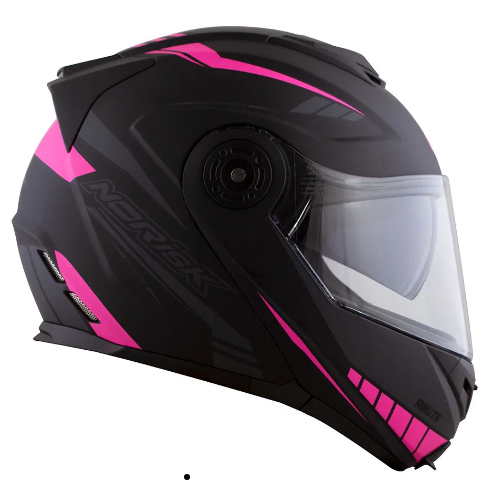 CAPACETE NORISK FF345 ROUTE MOTION MATTE BLK/PINK 58/M