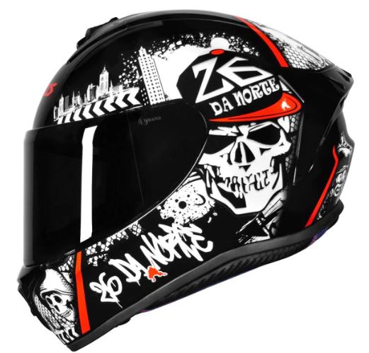 CAPACETE AXXIS DRAKEN 26 DA NORTE NEW GLOSS BLACK/RED 60/L