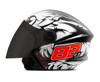 CAPACETE TORK NEW LIBERTY THREE GP 88 FOSCO/PRETO 58