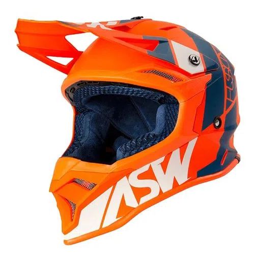 CAPACETE ASW FUSION 2.0 SEECKER LARANJA AZUL BRANCO 58  EAN  7908377105164