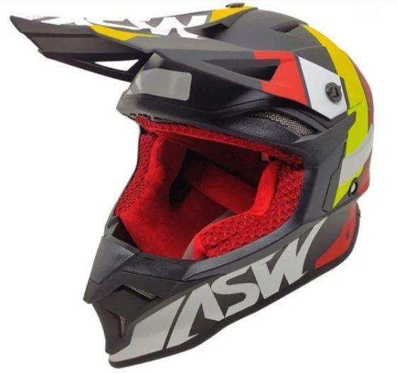 CAPACETE ASW FUSION 2.0 SEECKER PRETO VERMELHO BRANCO AMARELO FLUO 60  EAN  7908377105027