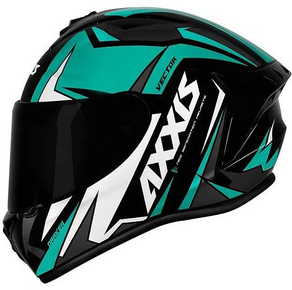 CAPACETE AXXIS DRAKEN VECTOR MATT BLACK/WHITE/GREEN 60/L