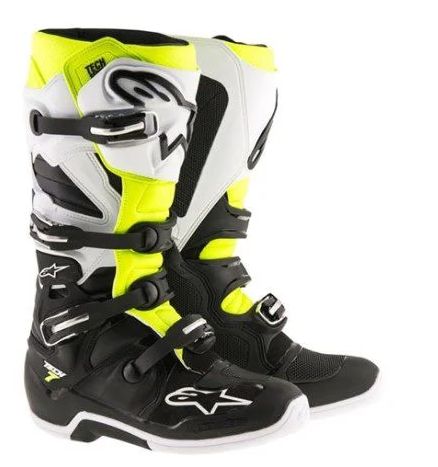 BOTA ALPINESTARS TECH 7 PRETO AMARELO BRANCO 12  EAN  8059175373909
