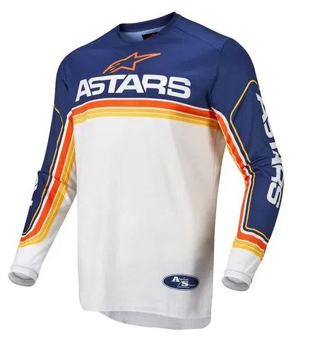 CAMISA ALPINESTARS FLUID SPEED 22 AZUL ESCURO BRANCO LARANJA XL  EAN  8059175903724