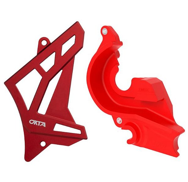 PROTETOR PINHAO CRF 250F (KIT ANTI-BLOCK + PROTETOR PINHAO) VERMELHO