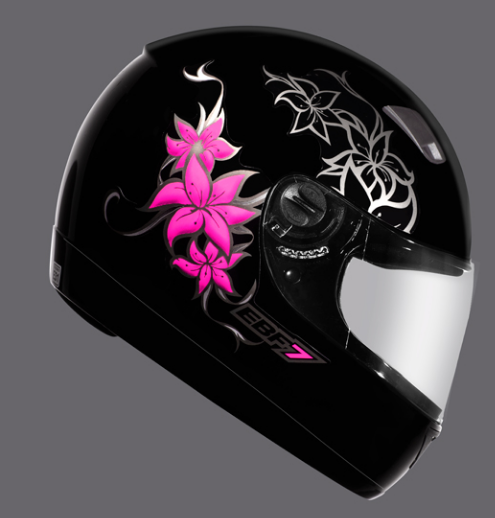CAPACETE EBF 7 FEMME PT/ROSA 58